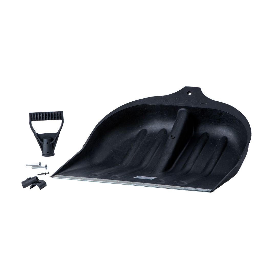 Лопата Grad для снігу/зерна пластикова з оцинкованою планкою Lite 490 х 495 мм (чорна)