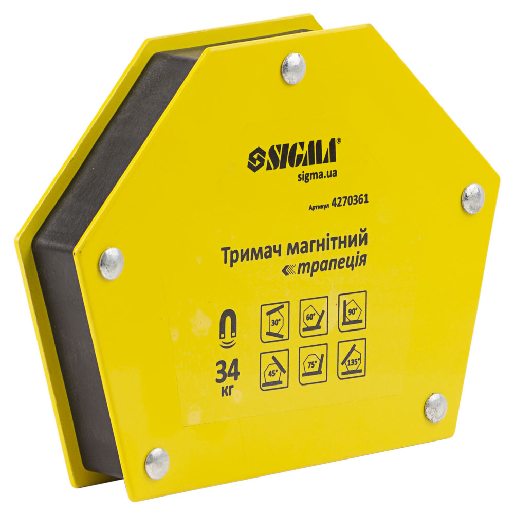 Магніт для зварки Sigma трапеція 11 кг 78 х 32 х 47 х 28.5 мм (30,45,60,90,75,135°)