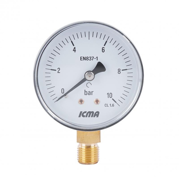 Манометр Icma 1/4" 0-6 бар, нижнее подключение (№244)
