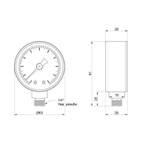 Манометр Icma 1/4" 0-6 бар, нижнее подключение (№244)