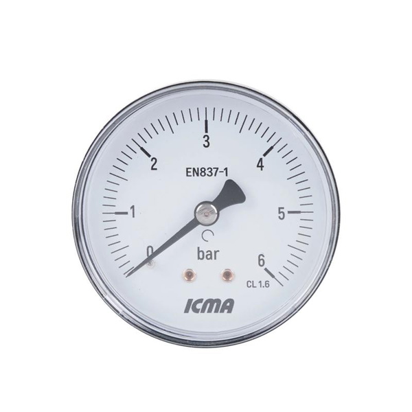 Манометр Icma 1/4" 0-6 бар, заднее подключение (№243)