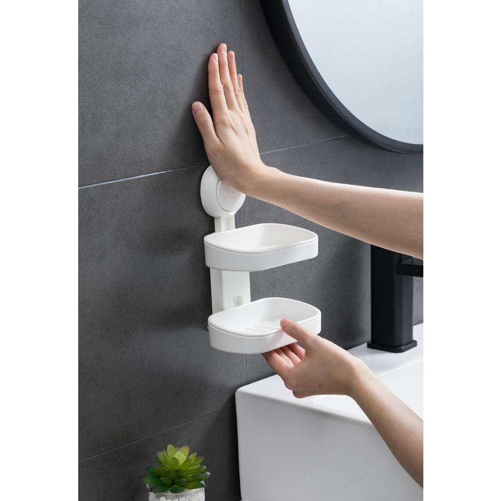 Мильниця Aquatica s42 на вакуумній присосці подвійна 142×111×201 мм