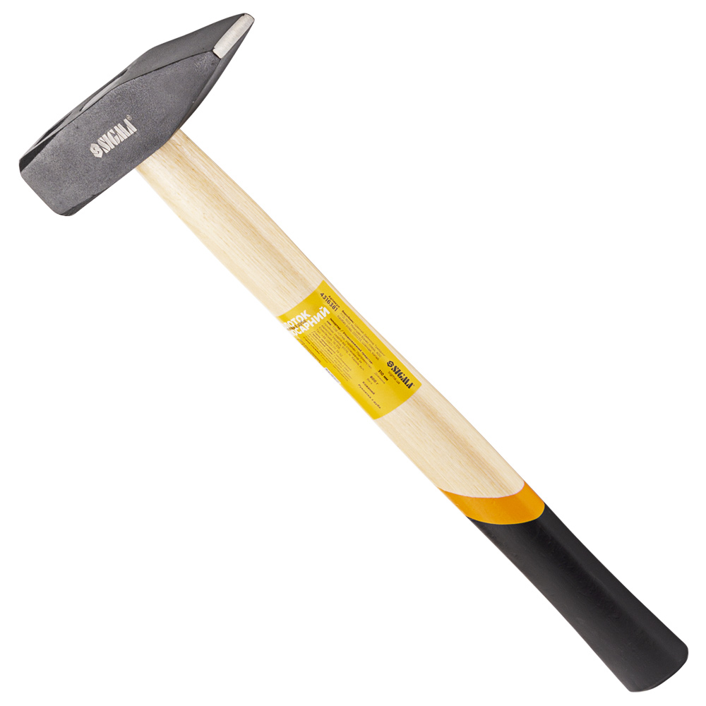 Молоток Sigma 800 г слюсарний дерев'яна рукоятка (дуб)