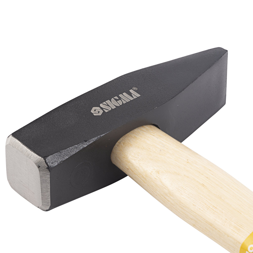 Молоток Sigma 800 г слюсарний дерев'яна рукоятка (дуб)