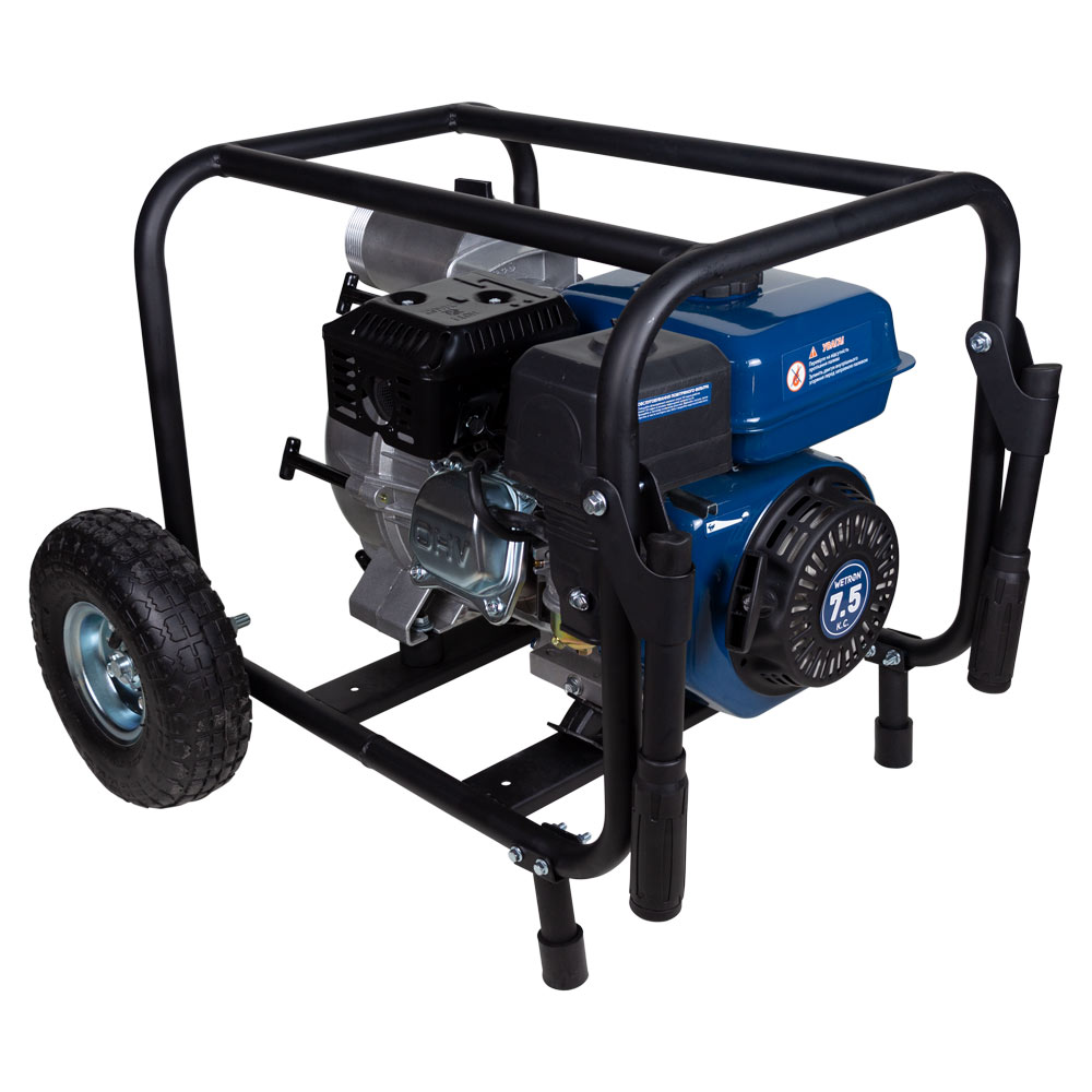 Мотопомпа Wetron 7.5 к.с. Hmax 26м Qmax 60м³/год (4-х тактний) для брудної води WM80W