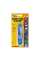 Мультитул Mastertool "Турист" 7в1 нож/вилка/ложка/штопор/открывалки/дырокол алюминиевая рукоятка чехол 79-0426