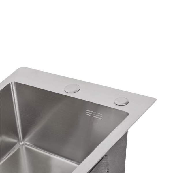 Мийка для кухні інтегрована Lidz Handmade H4050 Brushed Steel 3,0/1,0 мм (LDH4050BRU39258)