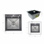 Мойка для кухни интегрированная Lidz Handmade H4545HB Decor Black PVD Honeycomb 2,5/0,5 мм (LDH4545HDECBLM49438)