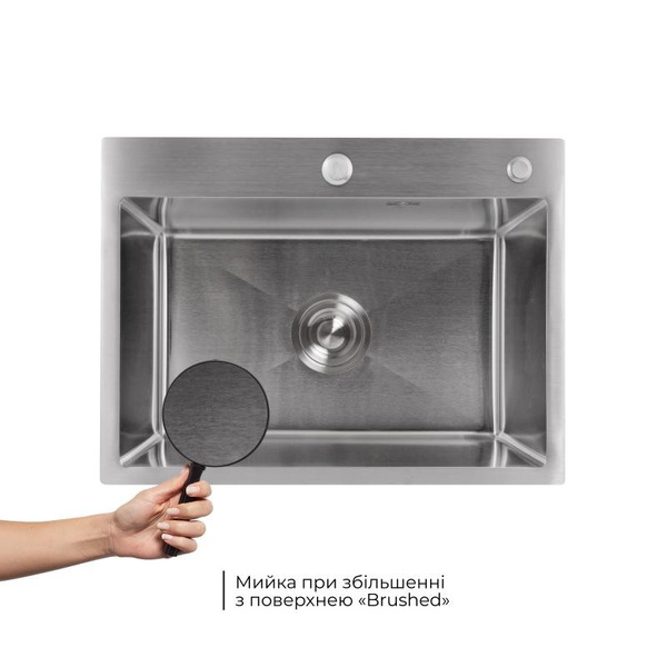 Мойка для кухни интегрированная Lidz Handmade H5843 Brushed Steel 3,0/1,0 мм (LDH5843BRU49442)