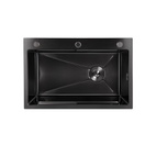 Мойка для кухни интегрированная Lidz Handmade H6845B Brushed Black PVD 3,0/1,0 мм (LDH6845BRUBLM49456)