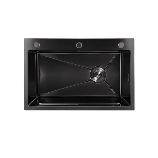 Мойка для кухни интегрированная Lidz Handmade H6845B Brushed Black PVD 3,0/1,0 мм (LDH6845BRUBLM49456)