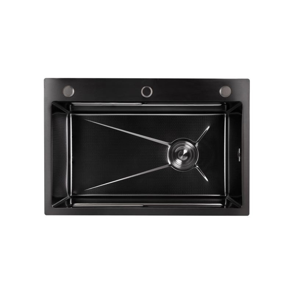 Мойка для кухни интегрированная Lidz Handmade H6845HB Decor Black PVD Honeycomb 3,0/1,0 мм (LDH6845HDECBLM49445)