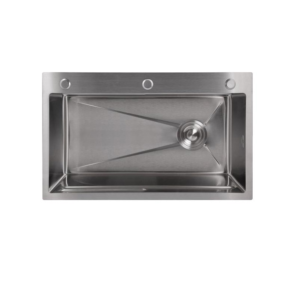 Мойка для кухни интегрированная Lidz Handmade H7545 Brushed Steel 3,0/1,0 мм (LDH7545BRU49457)
