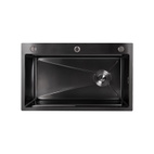 Мойка для кухни интегрированная Lidz Handmade H7545B Brushed Black PVD 3,0/1,0 мм (LDH7545BRUBLM49458)