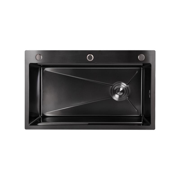 Мойка для кухни интегрированная Lidz Handmade H7545B Brushed Black PVD 3,0/1,0 мм (LDH7545BRUBLM49458)