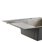 Мойка для кухни интегрированная Lidz Handmade Max 500 H7849L Brushed Steel, 3,0/1,0 мм, крыло слева, увеличенная чаша (LDH7849LBRU49463)