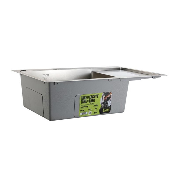 Мойка для кухни интегрированная Lidz Handmade Max 500 H7849R Brushed Steel, 3,0/1,0 мм, крыло справа, увеличенная чаша (LDH7849RBRU49464)