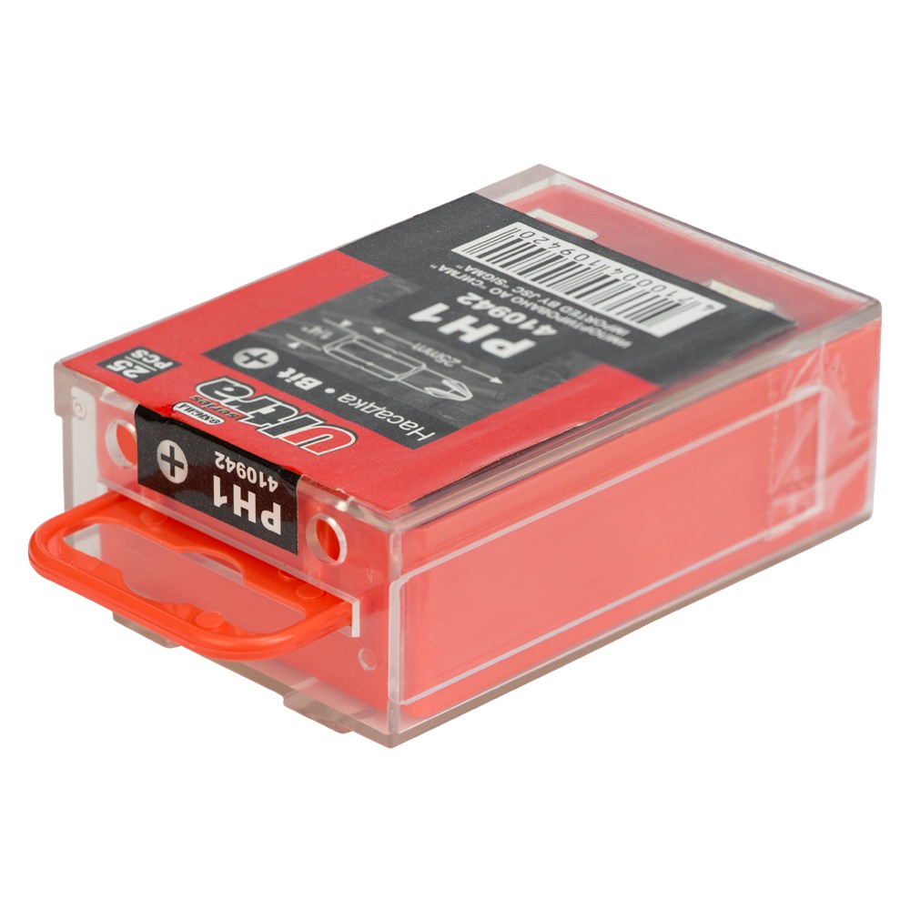 Набор бит Ultra S2 PН1 x 25 мм 1/4" 25 шт пластиковый кейс