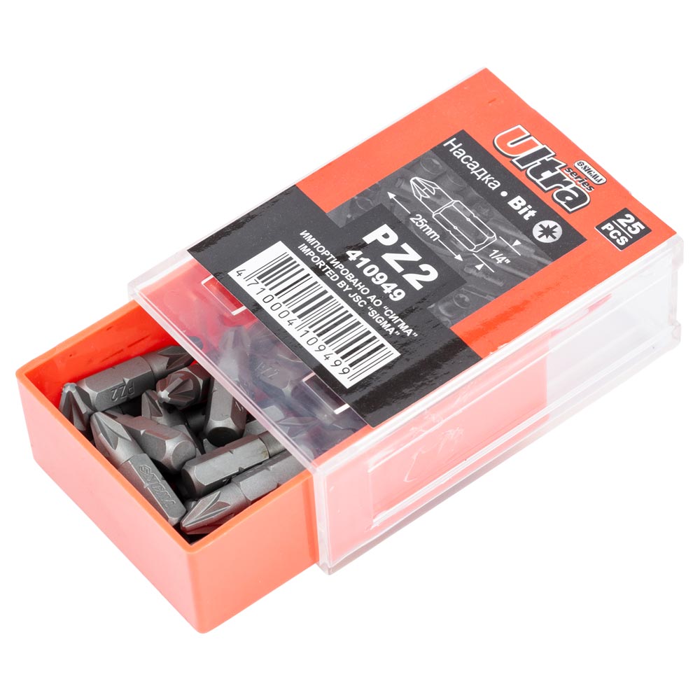 Набір біт Ultra S2 PZ2 x 25 мм 1/4" 25 шт