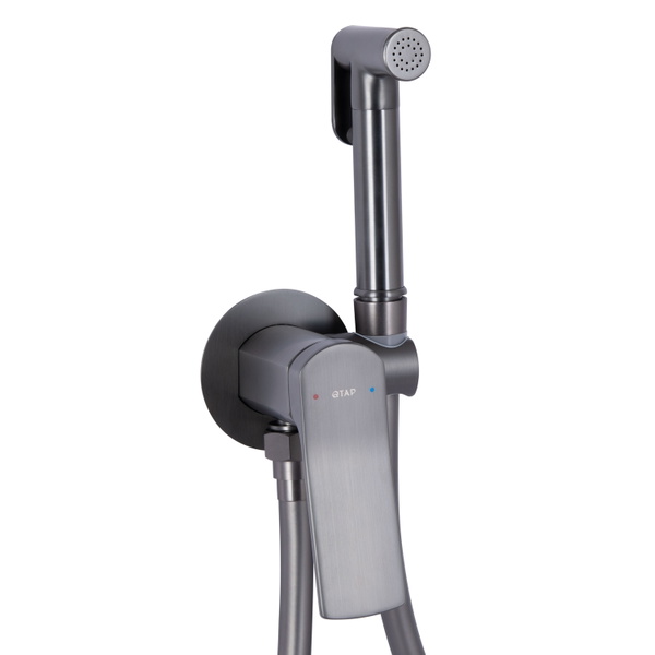 Набір для гігієнічного душу Qtap Slavonice округлий Gunmetal Black PVD (QTSLA262GMB45916)