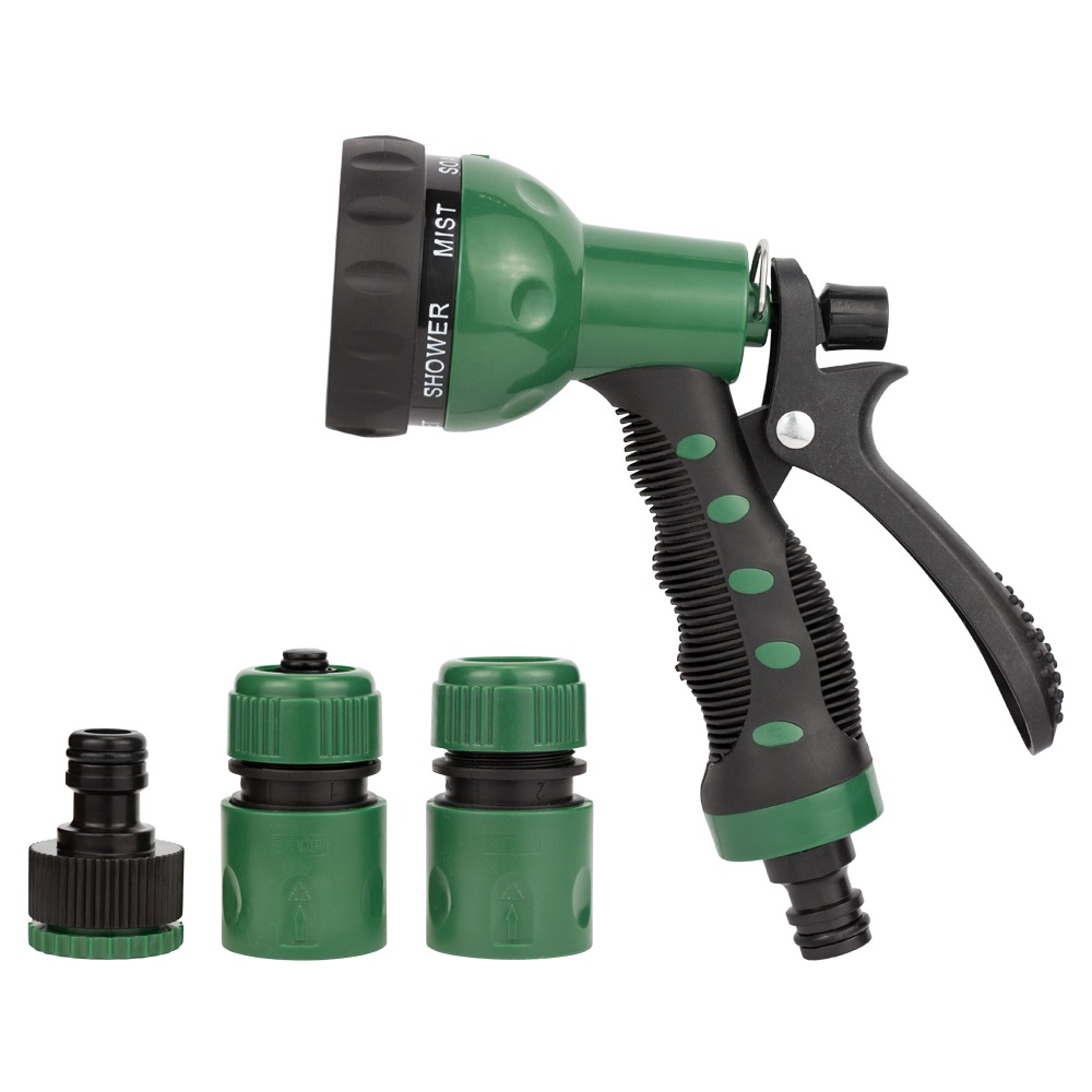 Набір для поливу Grad пістолет-розпилювач 7 режимів, 2 конектори 1/2" + адаптер 1/2-3/4" (ABS + TPR)