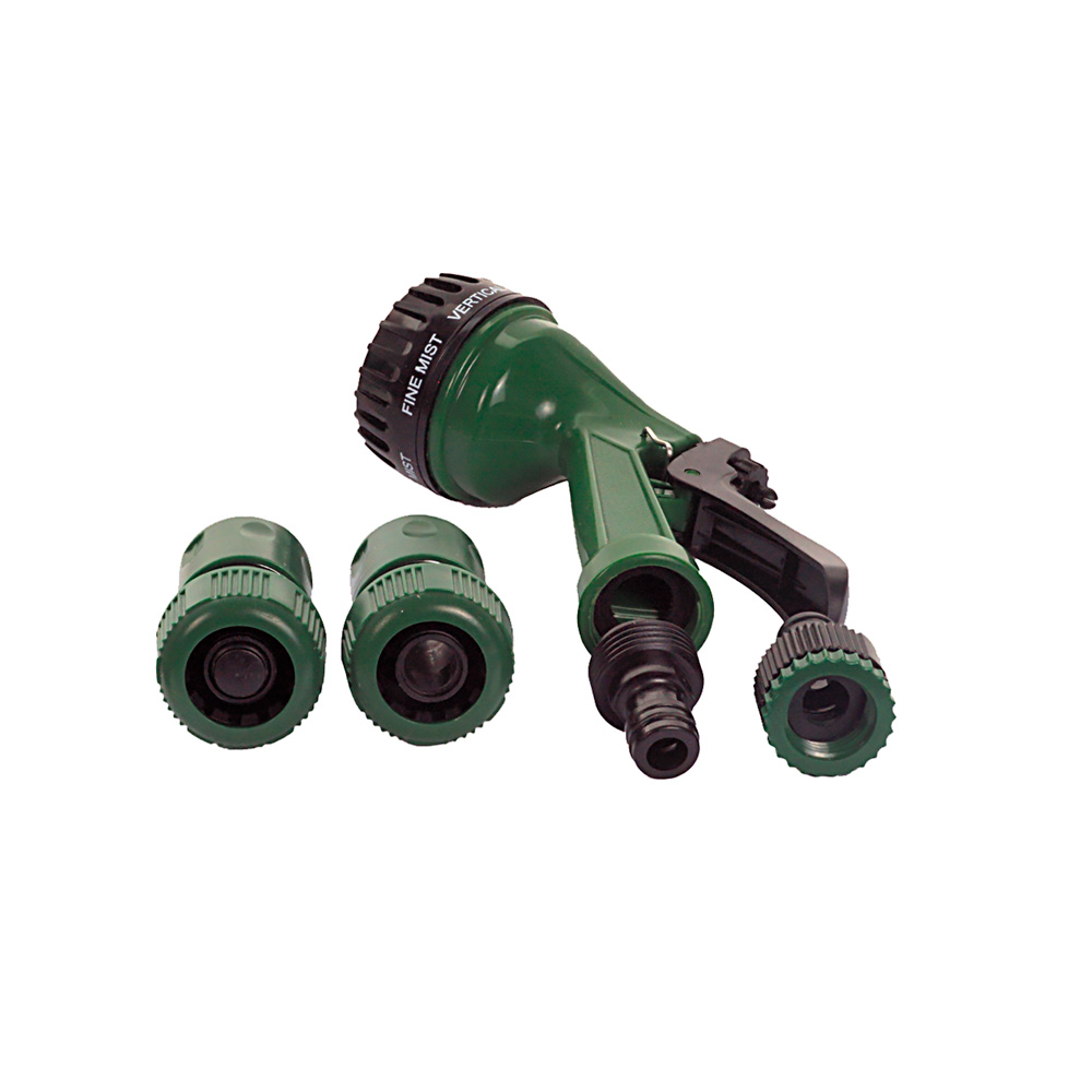 Набір для поливу Grad пістолет-розпилювач 7 режимів, 2 конектори 3/4" + адаптер 1/2-3/4" (ABS)