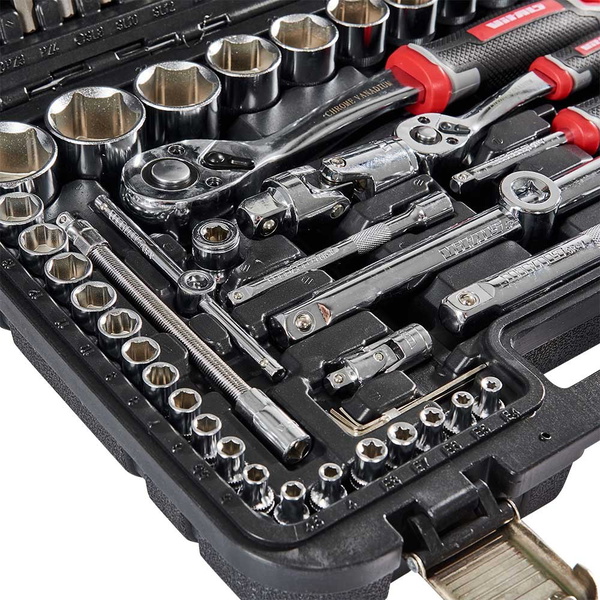Набір головок торцевих Vitals Master 1/4″ та 1/2″, 111 предметів Impact + Superlock
