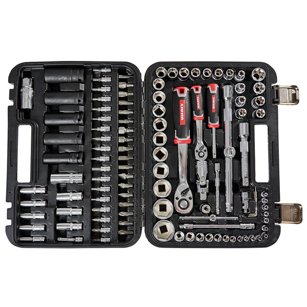 Набір головок торцевих Vitals Master 1/4″ та 1/2″, 111 предметів Impact + Superlock