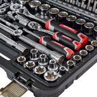 Набір головок торцевих Vitals Master 1/4″ та 1/2″, 111 предметів Impact + Superlock