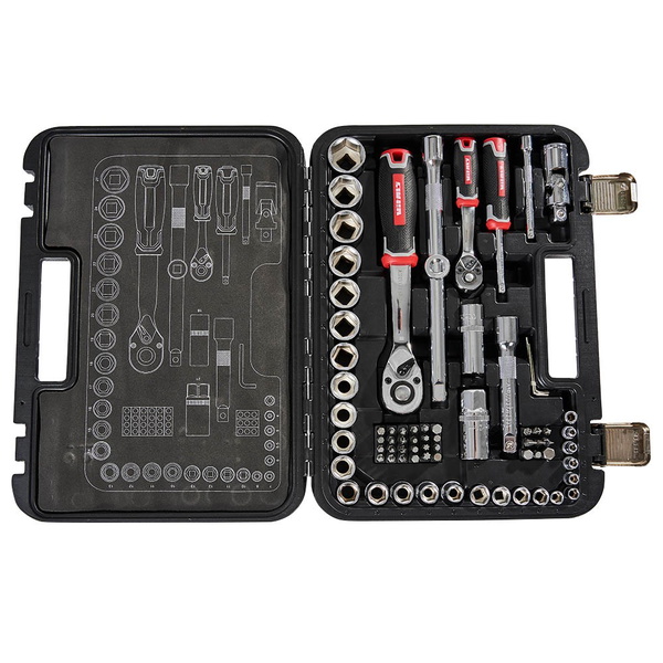 Набір головок торцевих Vitals Master 1/4″ та 1/2″, 73 предмети