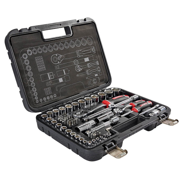 Набір головок торцевих Vitals Master 1/4″ та 1/2″, 73 предмети