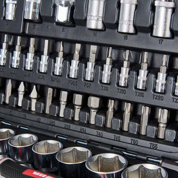 Набір головок торцевих Vitals Master 1/4″ та 1/2″, 94 предмети