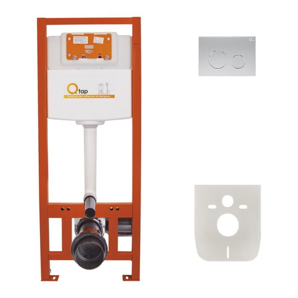 Набір інсталяція Qtap 4 в 1 Nest ST з круглою панеллю змиву (QT0133M425M11111SAT)