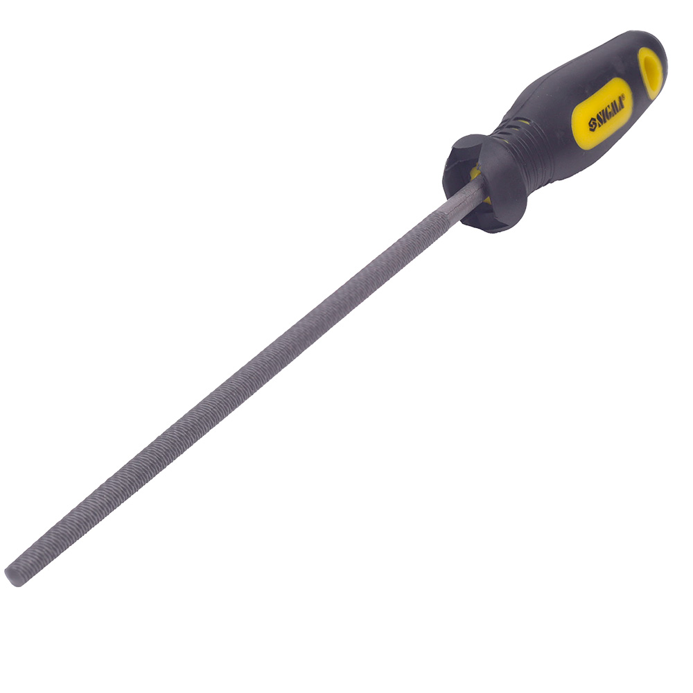 Набор напильников Sigma 3 шт 200 мм №2 двухкомпонентная рукоятка (плоский, полукруглый, круглый)