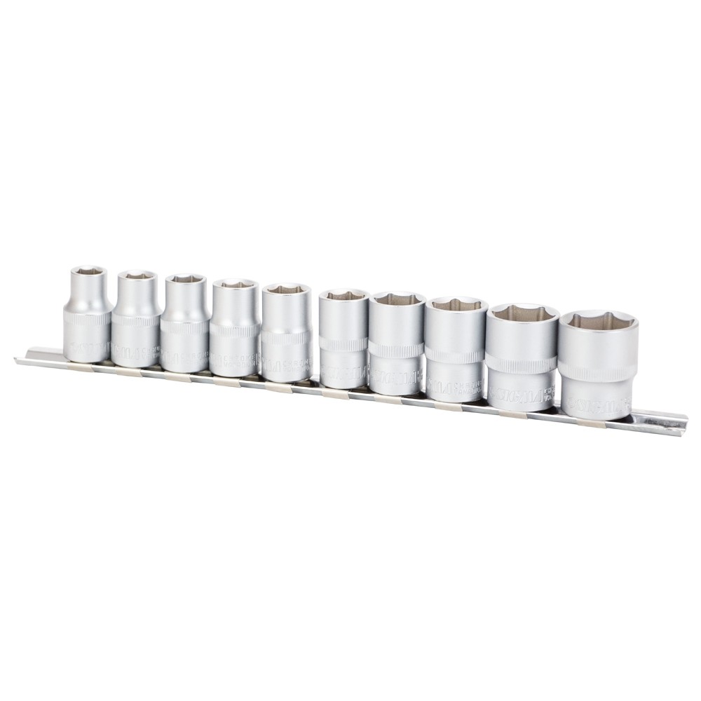 Набор насадок шестигранных Sigma CrV 1/2" на планке 10 шт