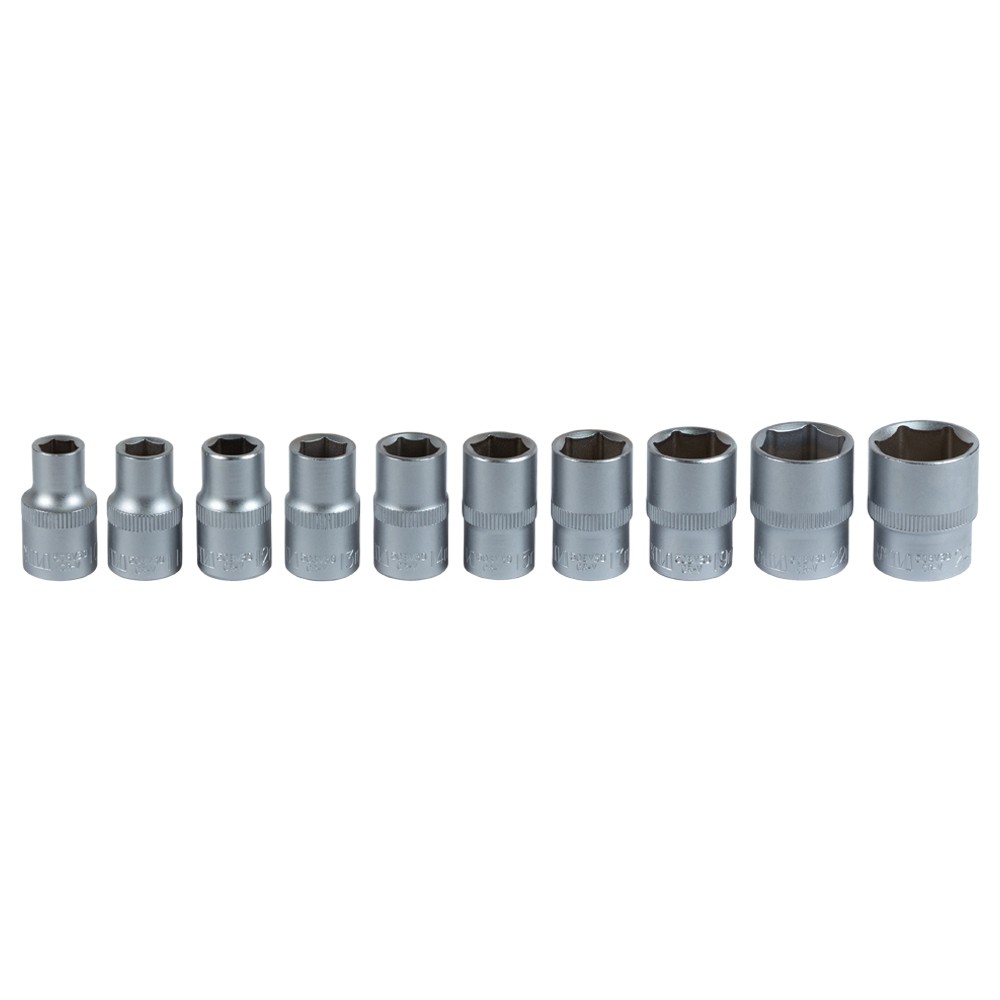 Набор насадок шестигранных Sigma CrV 1/2" на планке 10 шт