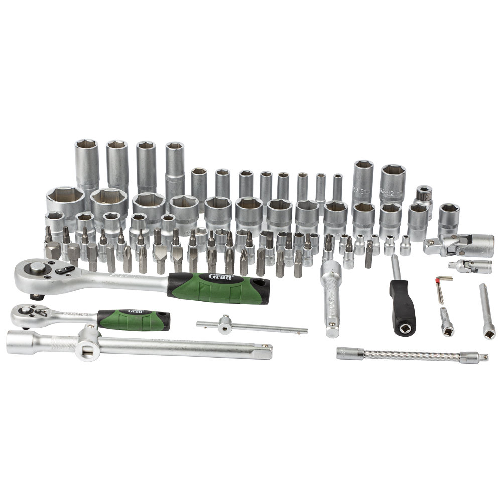 Набор насадок торцевых и биты Grad 1/4", 1/2" 94 шт