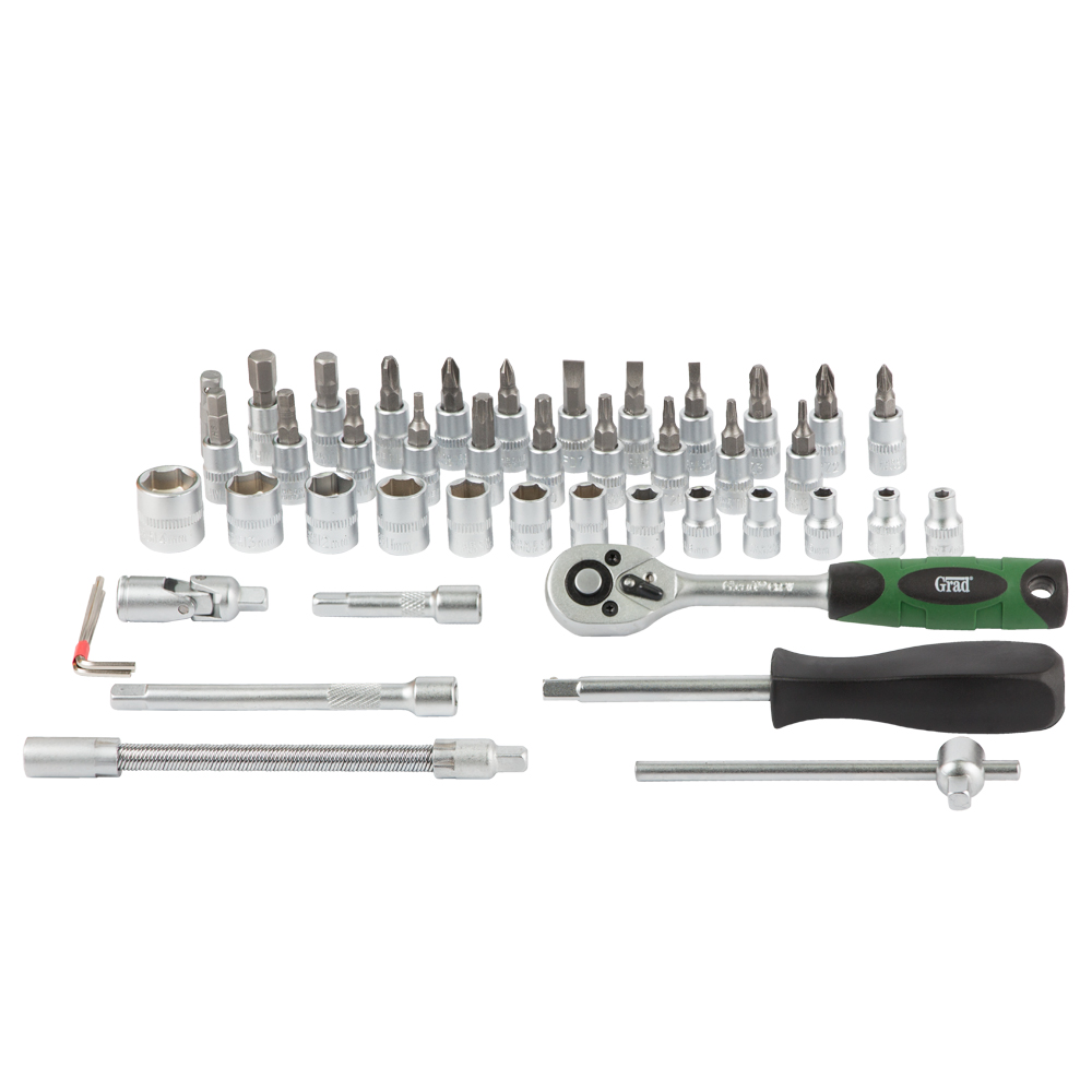 Набір насадок торцевих і біти Grad 1/4" 46 шт