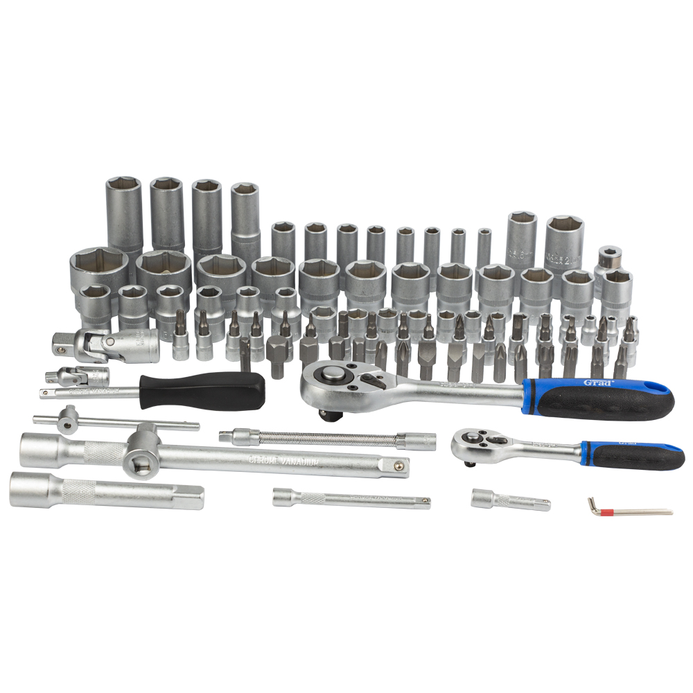 Набор насадок торцевых и биты Grad Start 1/4", 1/2" 94 шт