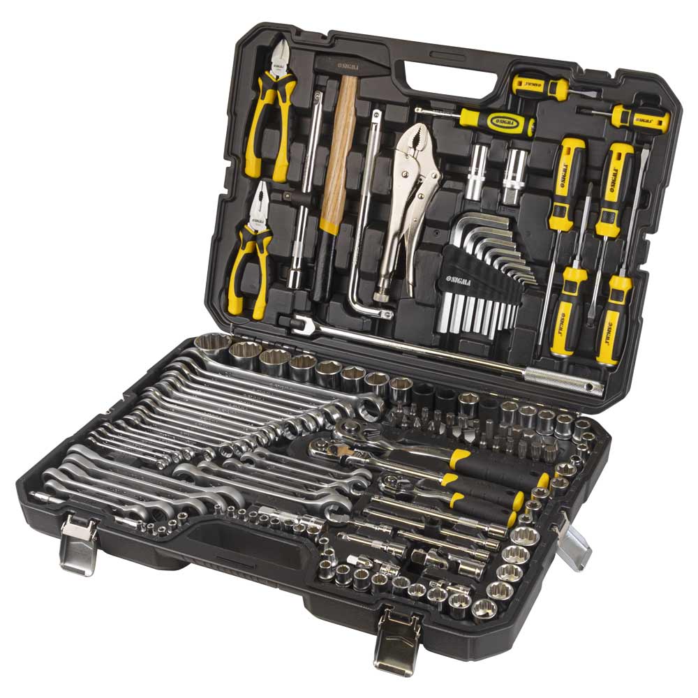 Набір насадок торцевих і біти, ключів, інструментів Sigma CrV 1/4", 3/8", 1/2" 148 шт