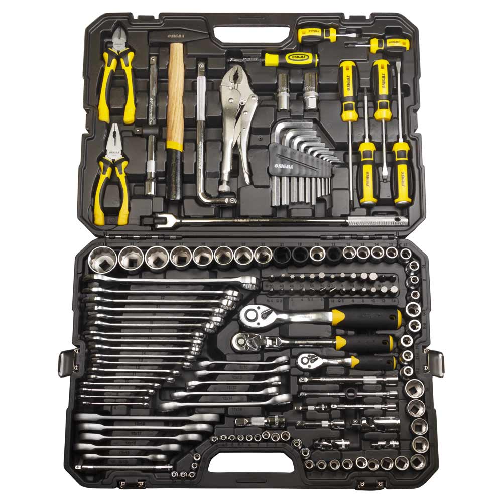 Набір насадок торцевих і біти, ключів, інструментів Sigma CrV 1/4", 3/8", 1/2" 148 шт