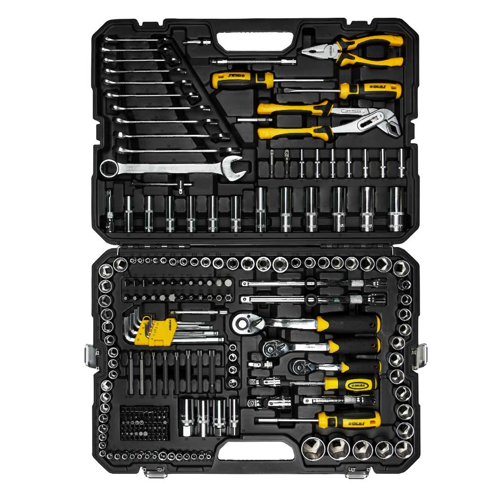 Набір насадок торцевих і біти, ключів, інструментів Sigma CrV 1/4", 3/8", 1/2" 233 шт