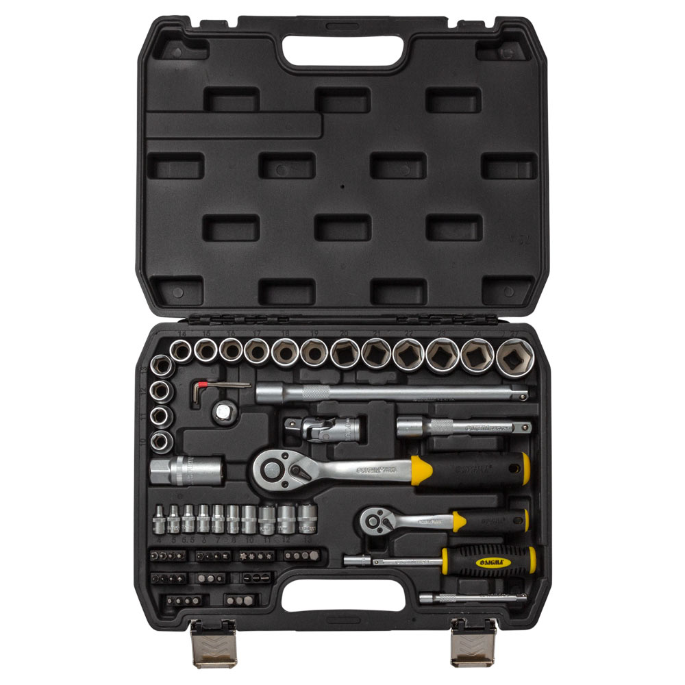 Набір насадок торцевих і біти Sigma CrV mid 1/4", 1/2" 72 шт