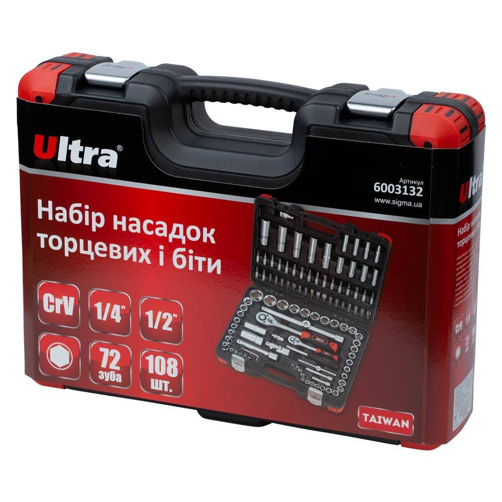 Набор головок торцевых и бит Ultra CrV Taiwan 1/4", 1/2" 108 шт