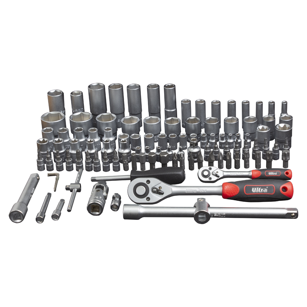 Набір насадок торцевих і біти Ultra CrV Taiwan 1/4", 1/2" 108 шт