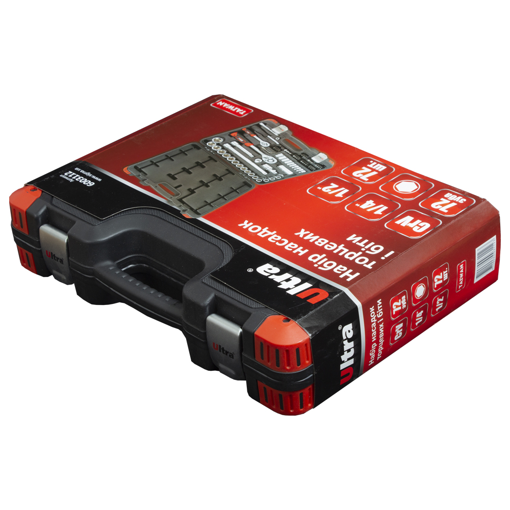 Набір насадок торцевих і біти Ultra CrV Taiwan 1/4", 1/2" 72 шт