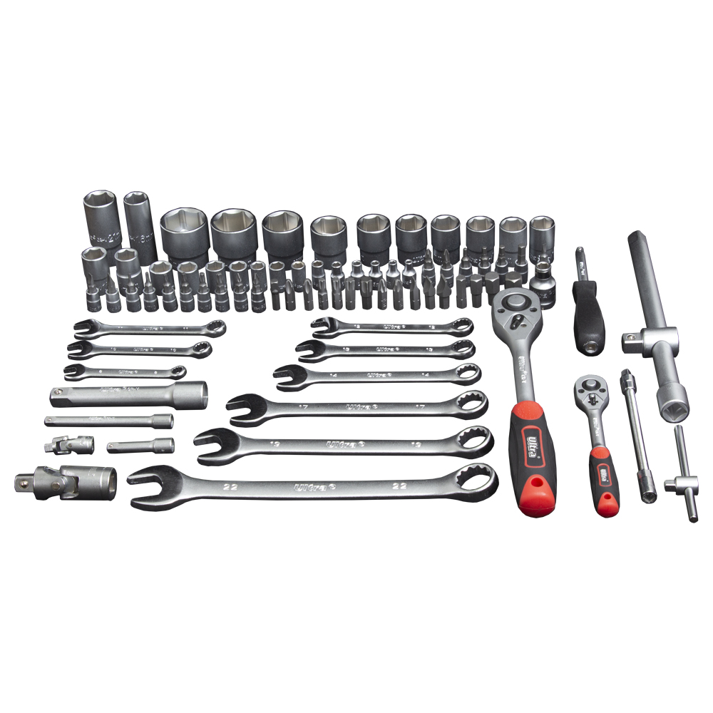 Набор насадок торцевых и биты Ultra CrV Taiwan 1/4", 1/2" 82 шт
