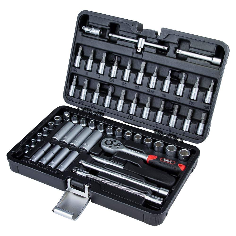 Набір насадок торцевих і біти Ultra CrV Taiwan 1/4" 56 шт