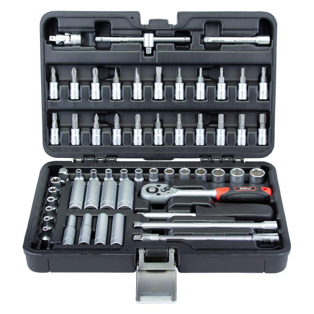 Набір насадок торцевих і біти Ultra CrV Taiwan 1/4" 56 шт