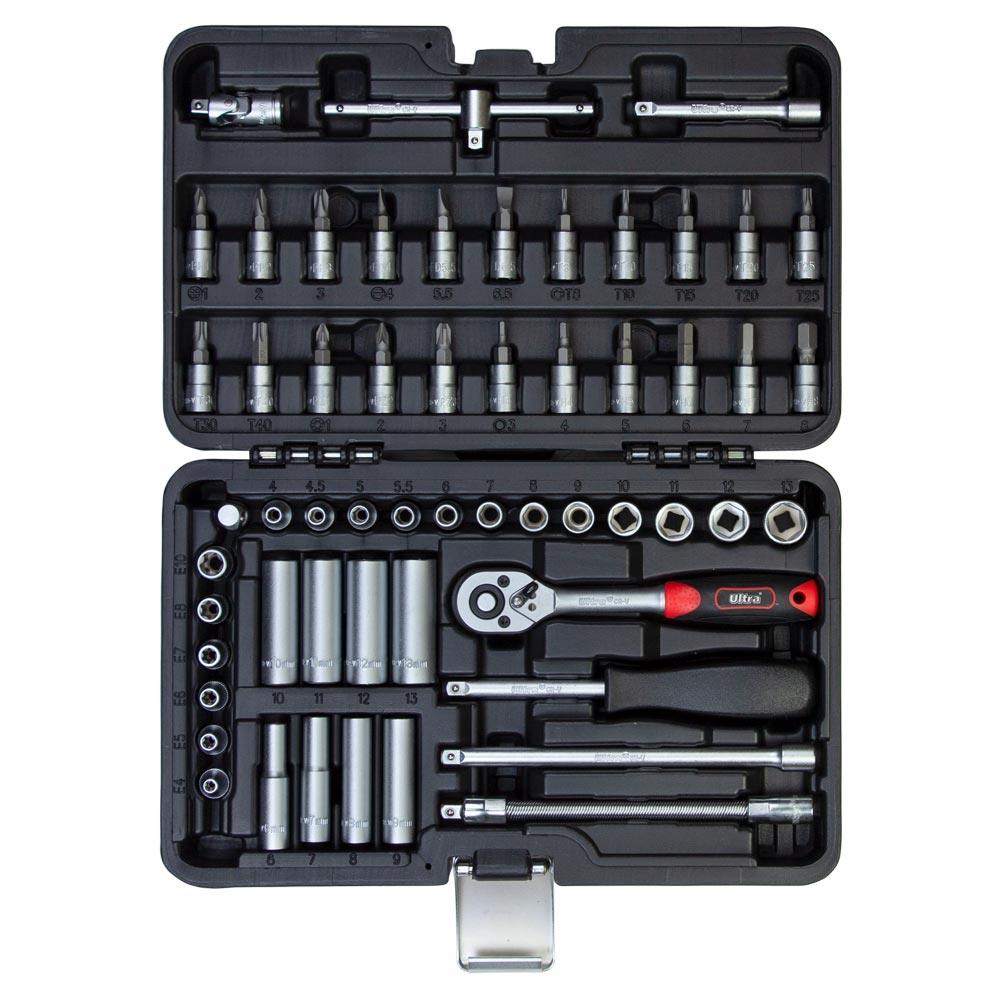 Набір насадок торцевих і біти Ultra CrV Taiwan 1/4" 56 шт